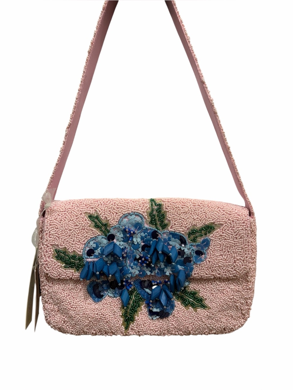 NWT: *Viral* Pink Hydrangea Beaded Bag 🌸From India to You🌸 - Picture 5 of 9